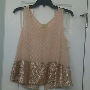 Blush sequin tank
